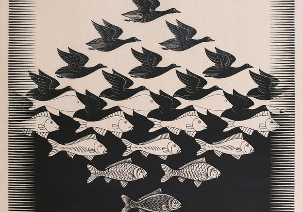 Niesamowite Wyniki Aukcji Grafik „Sky and water” M.C Eschera