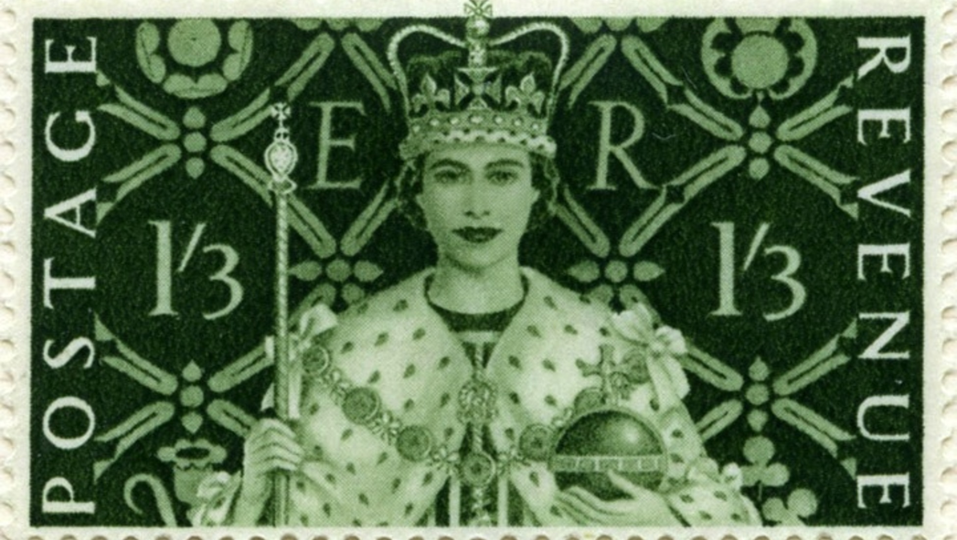 Reine Elizabeth II Sur Le Timbre Vert De 2 P Image éditorial - Image du vert,  grand: 182288450