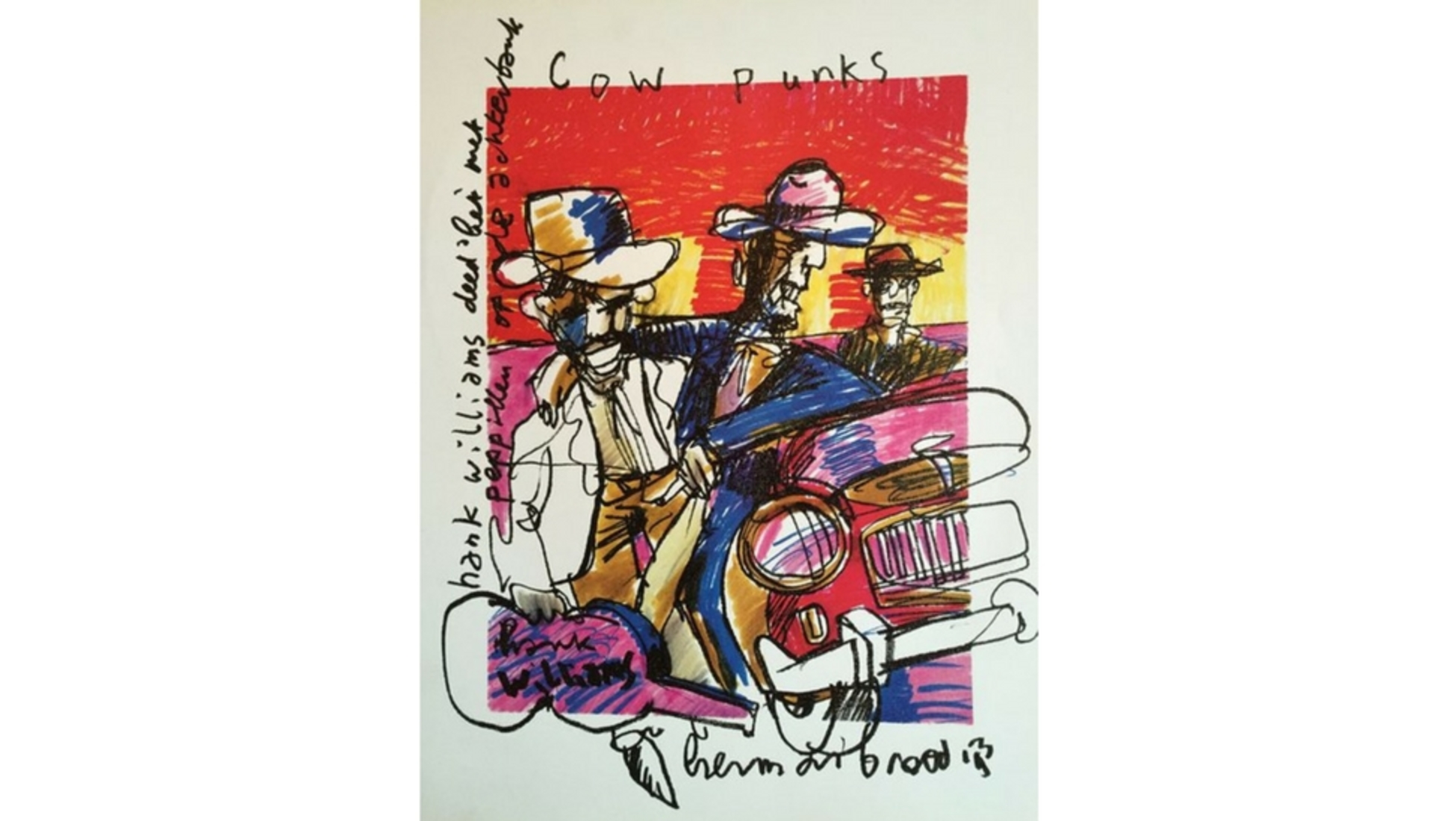 A lithograph by Herman Brood, made with multiple colours